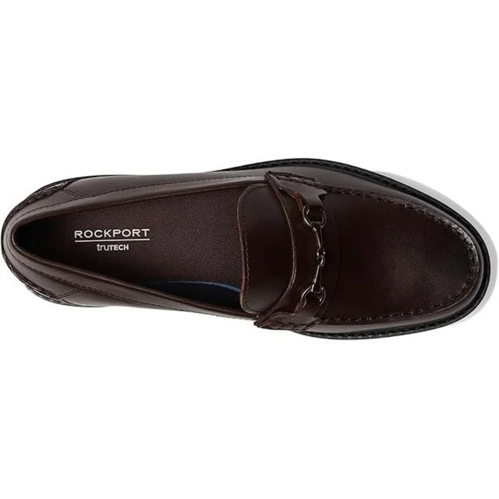 Rockport® (Men's 11.5) Bedford™ Bit Slip-On Loafers, Brown Smooth Leather - $120